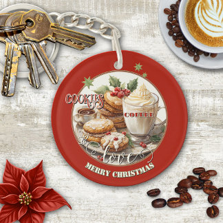 ヴィンテージコーヒークッキー愛クリスマス キーホルダー