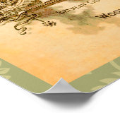 ヴィンテージコーヒークリスマスラベルプリント ポスター (角)