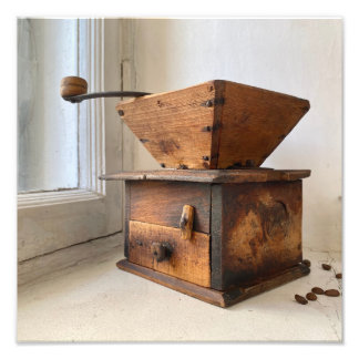 ヴィンテージコーヒーグラインダーキッチンウォールアートプリント フォトプリント           