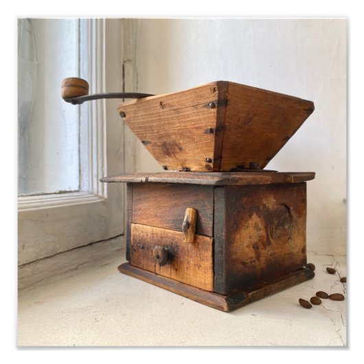 ヴィンテージコーヒーグラインダーキッチンウォールアートプリント フォトプリント            (正面)