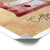 ヴィンテージコーヒーグラインダー水カラーのアートワーク ポスター (角)