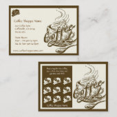 ヴィンテージコーヒーショップのパンチカード ロイヤリティカード (正面/裏面)