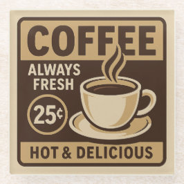 ヴィンテージコーヒーショップガラスコースター ガラスコースター