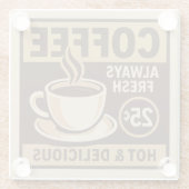 ヴィンテージコーヒーショップガラスコースター ガラスコースター (裏面)