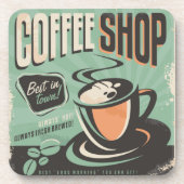 ヴィンテージコーヒーショップ | レトロコーヒーコルクコースター コースター (正面)
