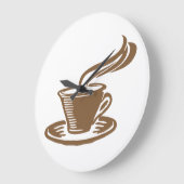 ヴィンテージコーヒーナンバーレスキッチン ラージ壁時計 (傾斜)