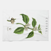 ヴィンテージコーヒープラントイラストレーション キッチンタオル (横)