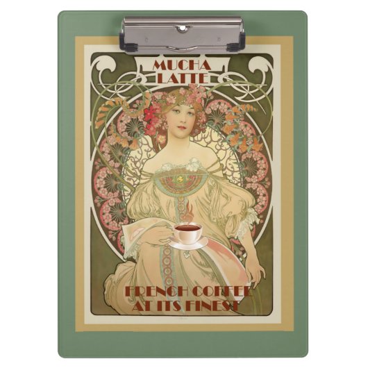 ヴィンテージコーヒーポスターのクリップボード クリップボード (正面)