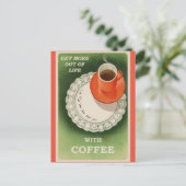 ヴィンテージコーヒーポスターレトロ ポストカード (スタンド正面)