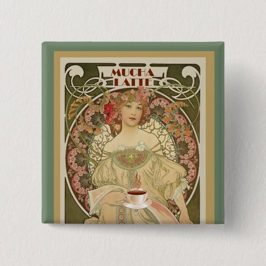 ヴィンテージコーヒーポスター 缶バッジ (正面)