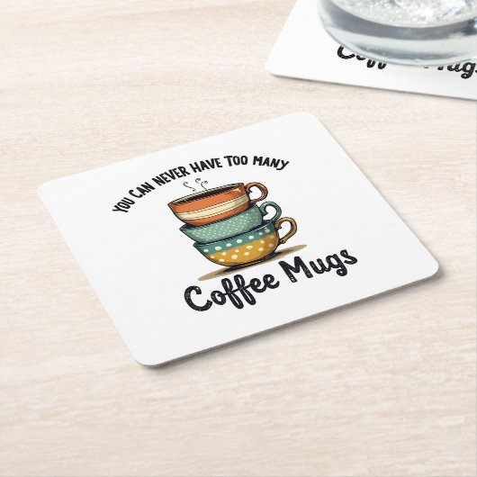 ヴィンテージコーヒーラバーカ素朴フェエステティック スクエアペーパーコースター (アングル)