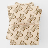 ヴィンテージコーヒーラバーラッピング紙セット ラッピングペーパーシート (インサイチュ)