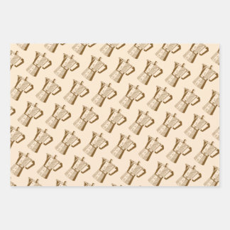 ヴィンテージコーヒーラバーラッピング紙セット ラッピングペーパーシート