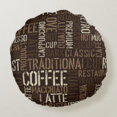 ヴィンテージコーヒー体験シームレスパターン ラウンドクッション (裏面)