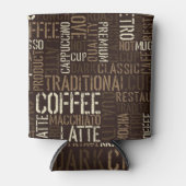 ヴィンテージコーヒー体験シームレスパターン 缶クーラー (正面)