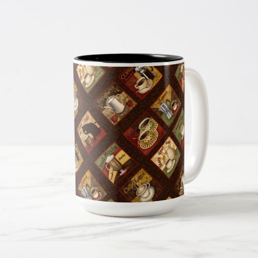 ヴィンテージコーヒー広告マグカップ ツートーンマグカップ (正面右)