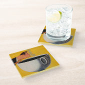 ヴィンテージコーヒー広告 ガラスコースター (アングル)