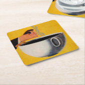 ヴィンテージコーヒー広告 スクエアペーパーコースター (アングル)