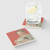 ヴィンテージコーヒー広告 ストーンコースター (横)