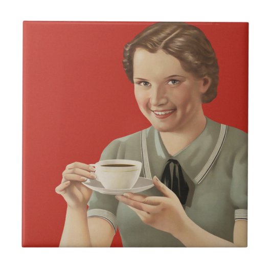 ヴィンテージコーヒー広告 タイル (正面)