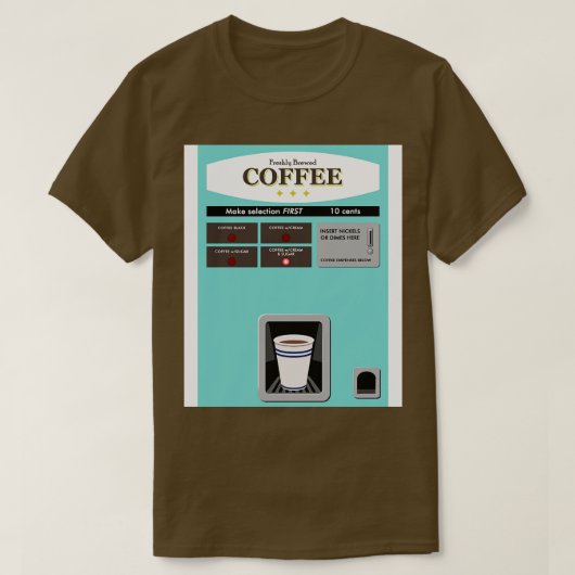 ヴィンテージコーヒー自動販売機 Tシャツ (デザイン正面)