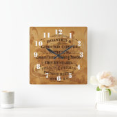 ヴィンテージコーヒー華美デザインキッチン スクエア壁時計 (ホーム)