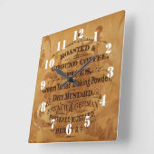 ヴィンテージコーヒー華美デザインキッチン スクエア壁時計 (傾斜)