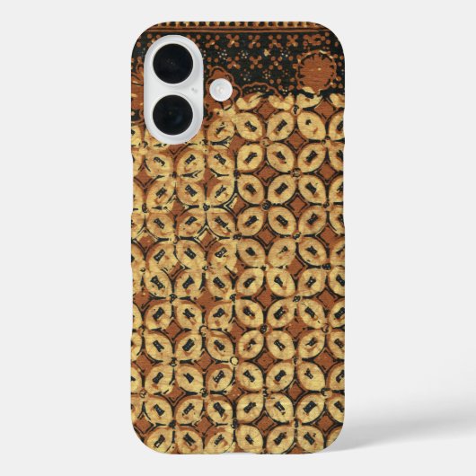 ヴィンテージコーヒー豆の幾何学的なバティックパターン Case-Mate iPhoneケース (裏面)