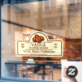 ヴィンテージコーヒー豆ショップの外観をカスタマイズ ウィンドウサイン (カフェ窓)
