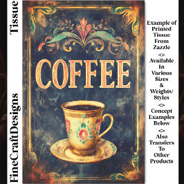 ヴィンテージコーヒー&フローラカップサインDP6Fデコページ 薄葉紙
