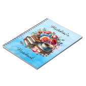 ヴィンテージコーヒー、本と花パーソナライズされた ノートブック (左側)