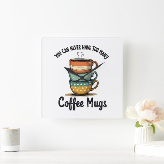 ヴィンテージコーヒ素朴ーフカフェエステティックアート スクエア壁時計 (ホーム)