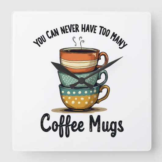 ヴィンテージコーヒ素朴ーフカフェエステティックアート スクエア壁時計 (正面)