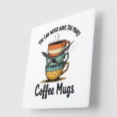 ヴィンテージコーヒ素朴ーフカフェエステティックアート スクエア壁時計 (傾斜)