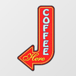 ヴィンテージコーヒ離れー矢印 ウィンドウサイン