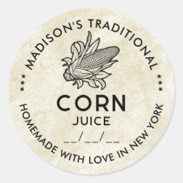 ヴィンテージコーブ記号のコーンスジュースのシール ラウンドシール