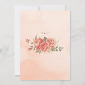 ヴィンテージコーラルバラウォーターカラーピーチボホ結婚ズ 招待状 (裏面)