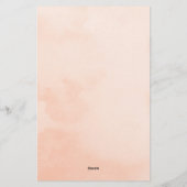 ヴィンテージコーラルバラパーソナライズされたピーチ結婚ーズ 便箋 (裏面)