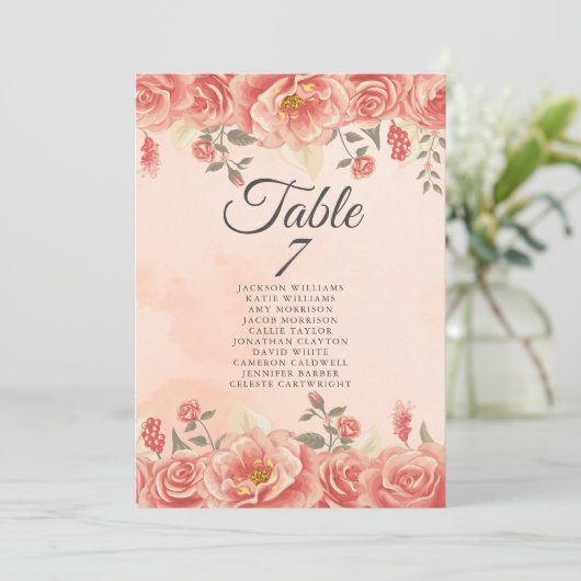 ヴィンテージコーラルバラ結婚ピーチのシーティングチャート (スタンド正面)