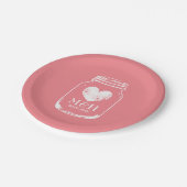 ヴィンテージコーラルピンクのメイソンジャーブウェディングパーティープレート ペーパープレート (アングル)