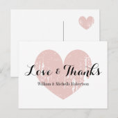 ヴィンテージコーラルピンクハート愛とポストカー感謝していド ポストカード (正面/裏面)