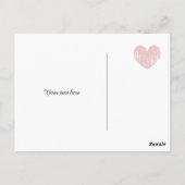 ヴィンテージコーラルピンクハート愛とポストカー感謝していド ポストカード (裏面)