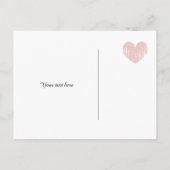 ヴィンテージコーラルピンクハート日付ポストカードを保存 案内ポストカード (裏面)