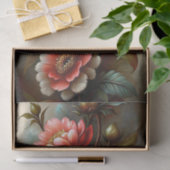 ヴィンテージコーラルピーニーブーケデクページ 薄葉紙 (ギフト)