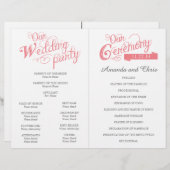 ヴィンテージコーラルラブストーリー結婚式 プログラム (正面/裏面)