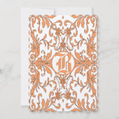 ヴィンテージコーラル&ブラウンダマスウェディング招待状 招待状 (裏面)