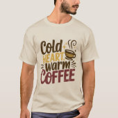 ヴィンテージコールドコーヒーハートワードアート Tシャツ (正面)