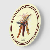 ヴィンテージコーンまたはトウモロコシのフルーツアート ラージ壁時計 (傾斜)