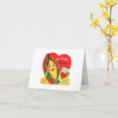 ヴィンテージコーンオンザコブバレンタイン カード (黄色い花)