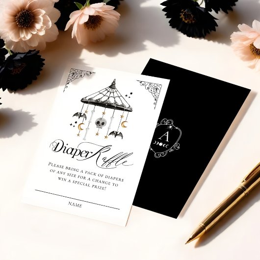 ヴィンテージゴシッエレガントクベビー携帯おむつラッフル エンクロージャーカード